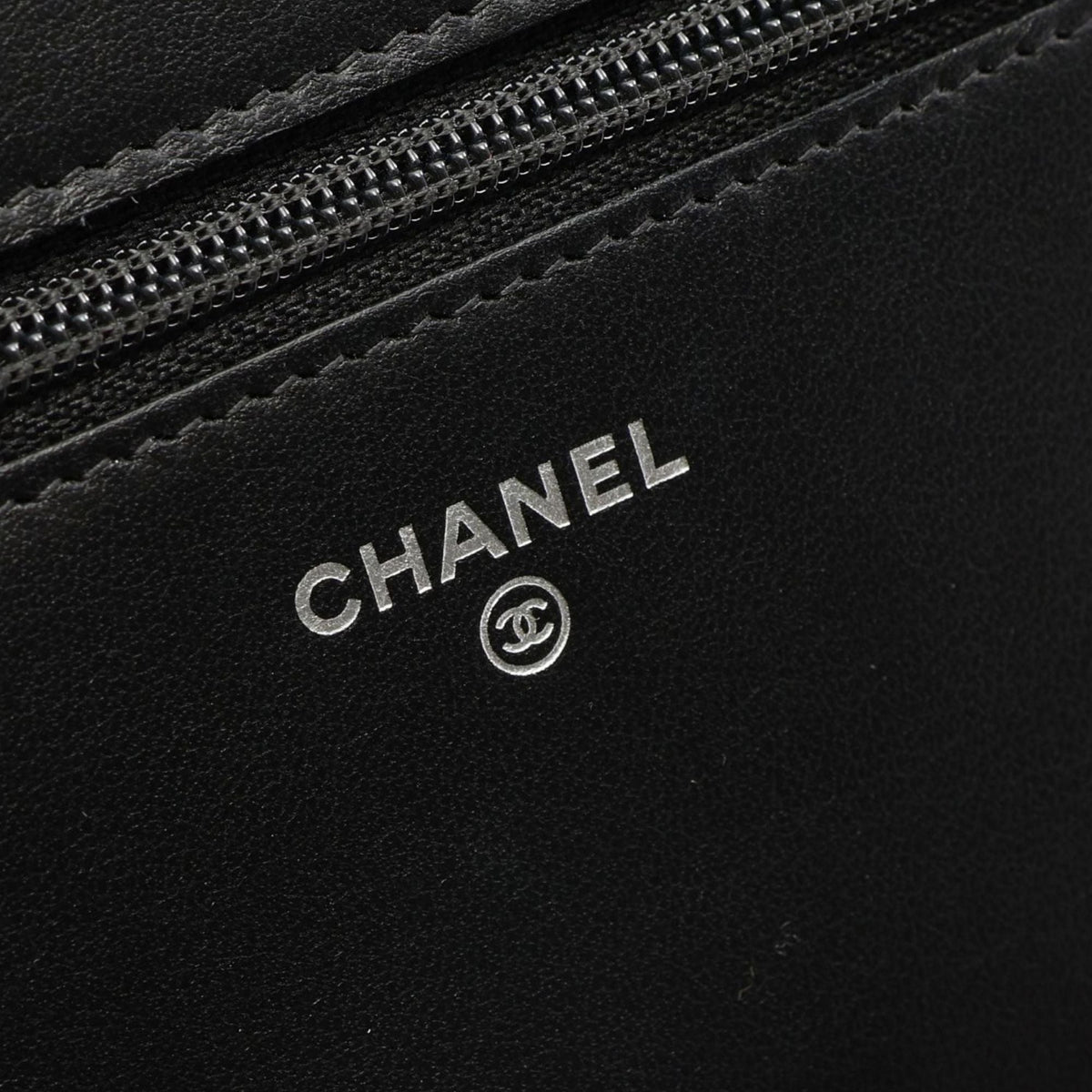 Chanel Quilted Caviar Boy Wallet on Chain — Black