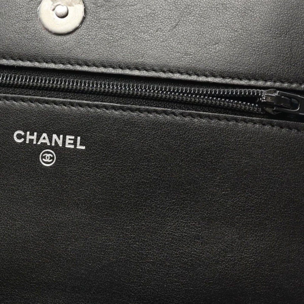 Chanel Quilted Caviar Boy Wallet on Chain — Black