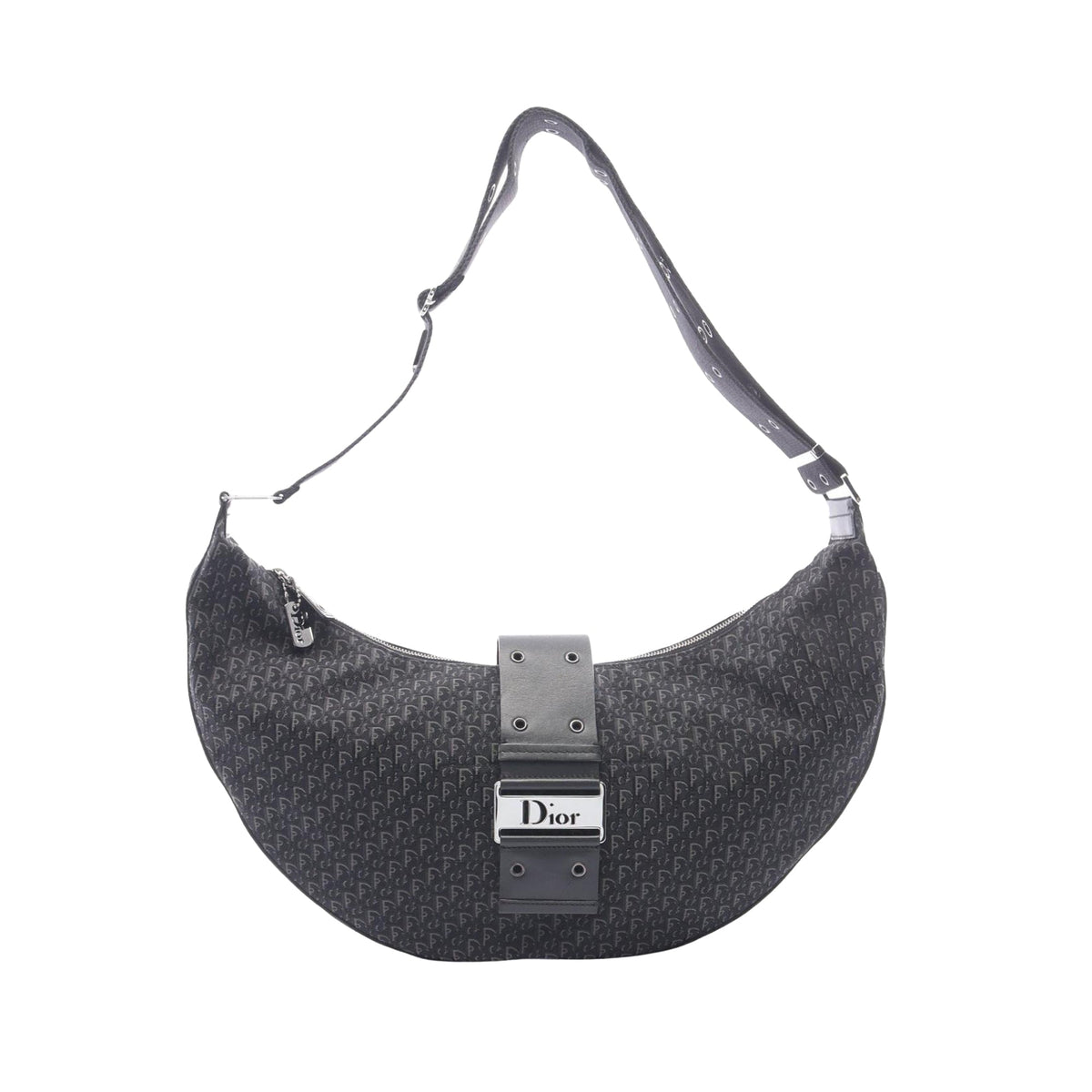 Dior Diorissimo Trotter Canvas Street Chic Hobo — Black
