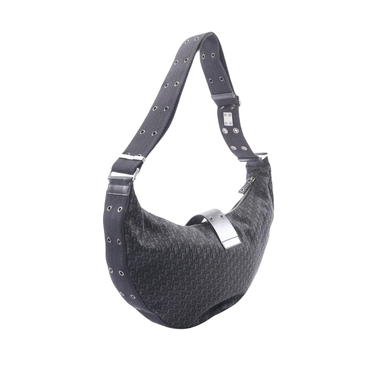 Dior Diorissimo Trotter Canvas Street Chic Hobo — Black