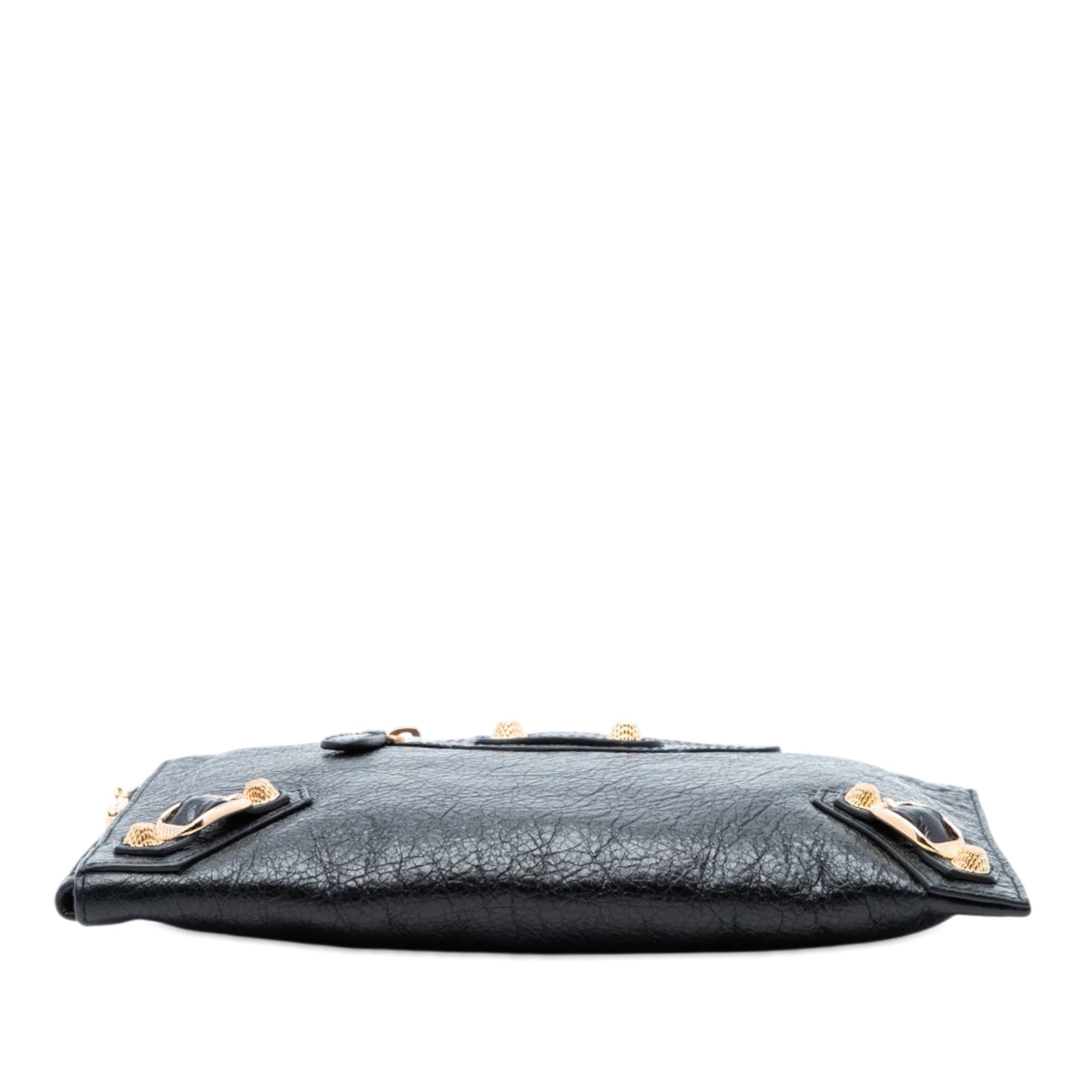 Balenciaga Lambskin Motocross Giant 12 Zip Around Flat Clutch