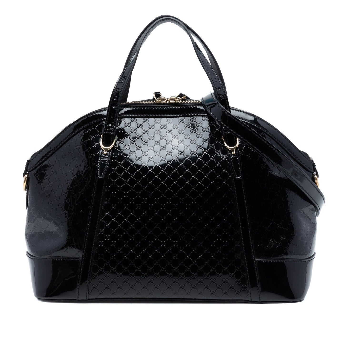 Large Microguccissima Patent Nice Dome Satchel