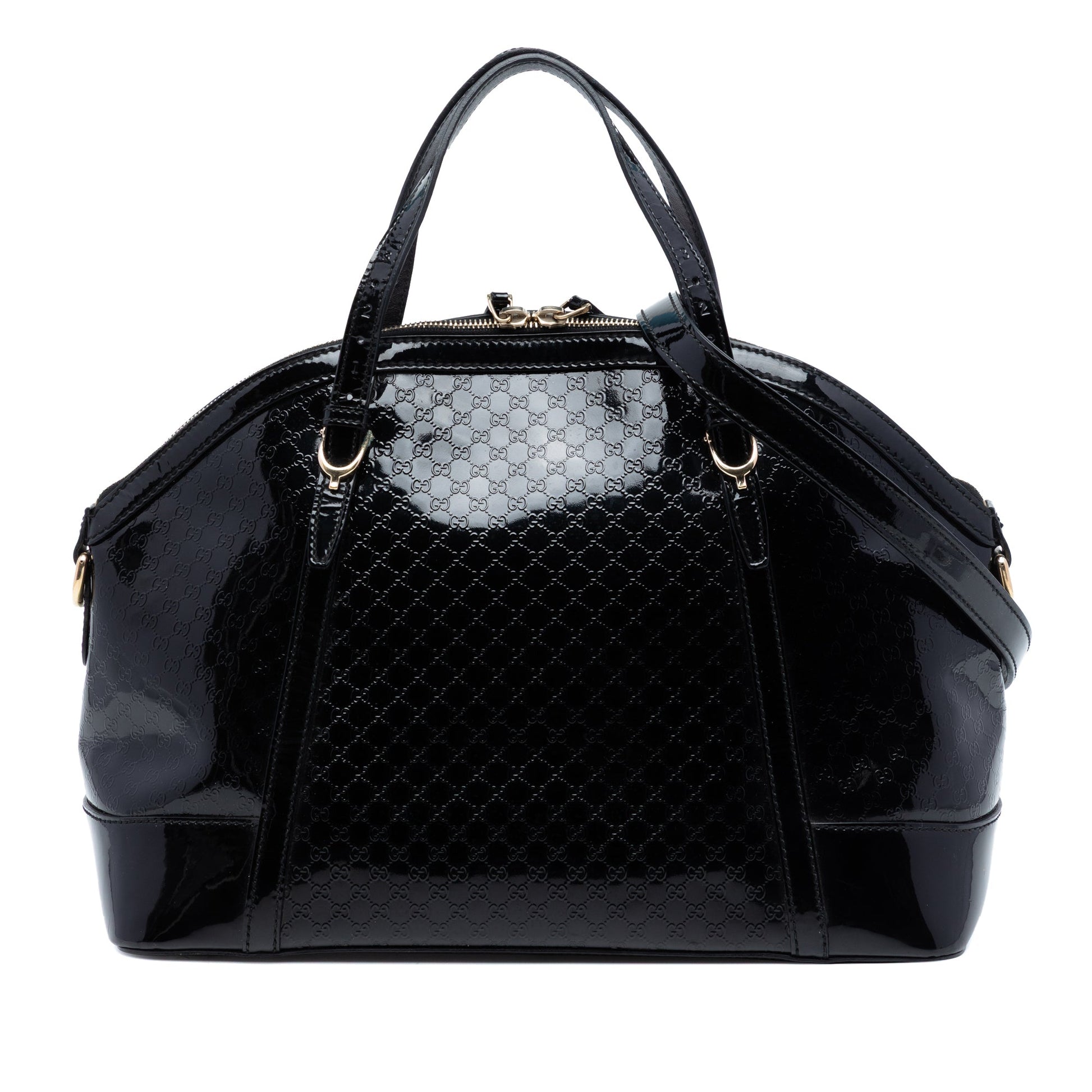 Large Microguccissima Patent Nice Dome Satchel