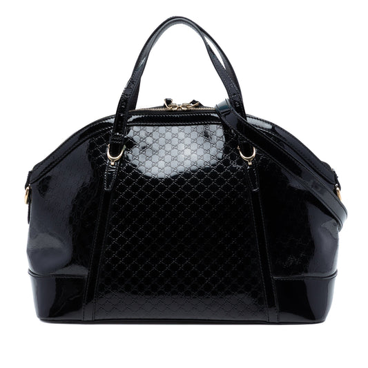 Large Microguccissima Patent Nice Dome Satchel