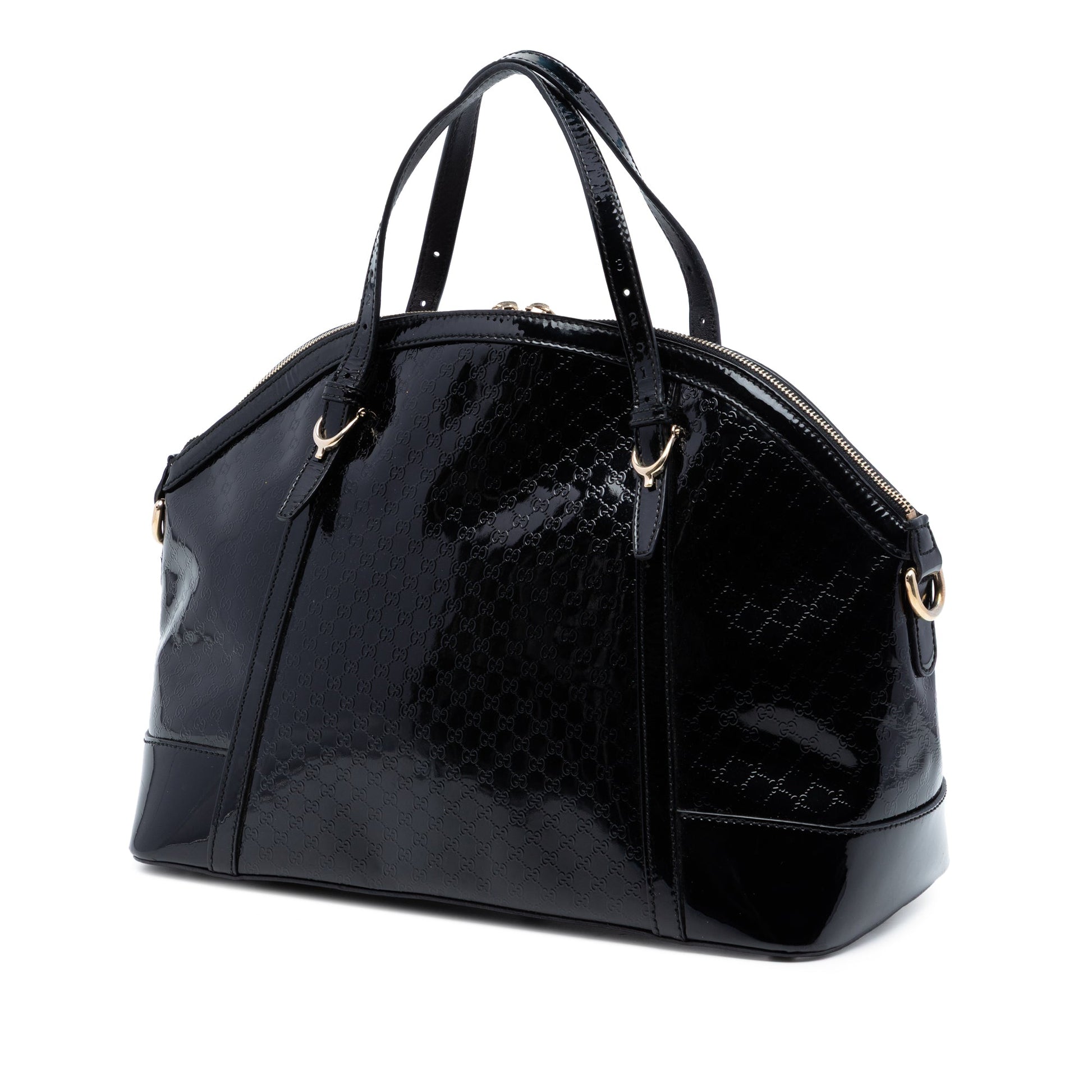 Large Microguccissima Patent Nice Dome Satchel