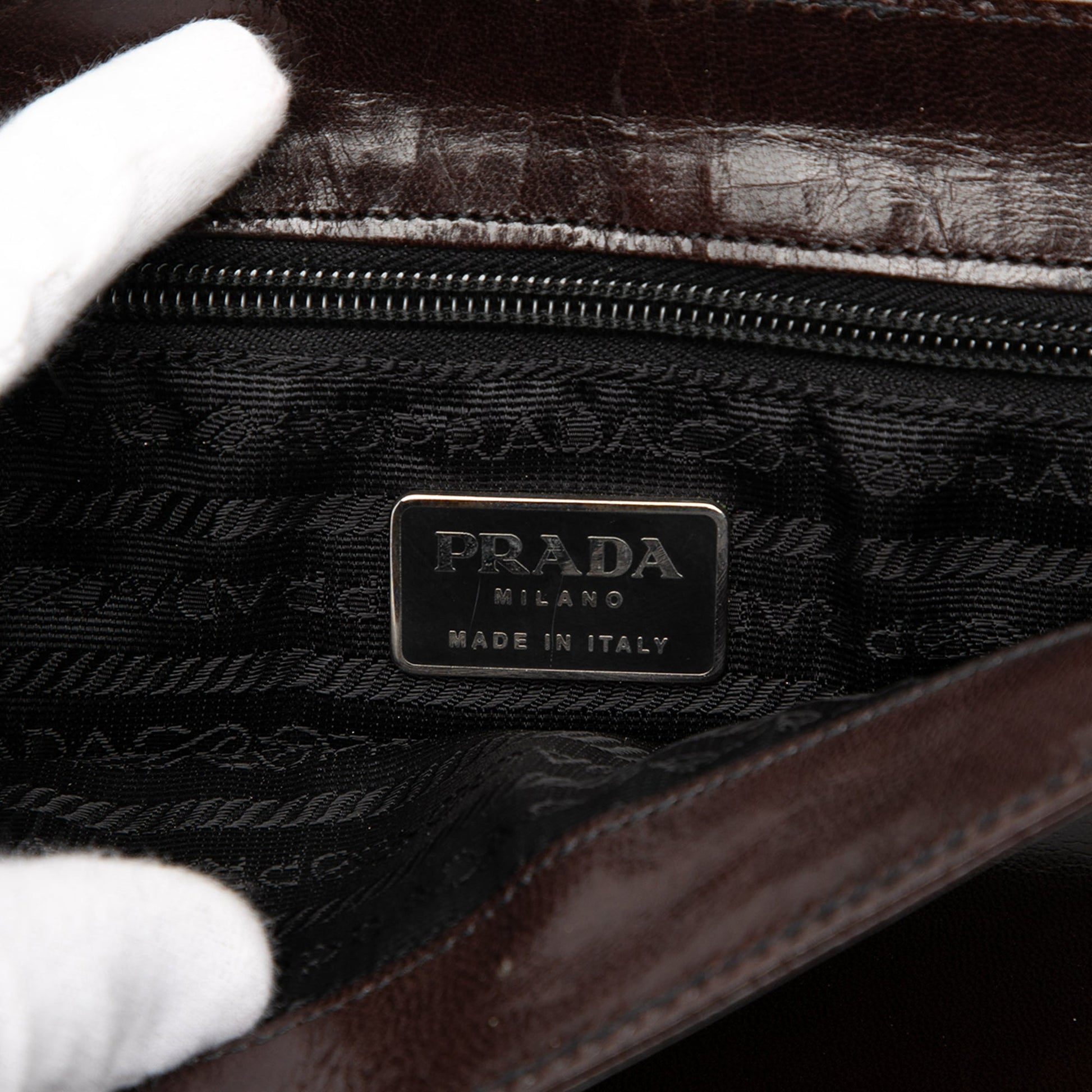 Prada Spazzolato Acrylic Top Handle Bag