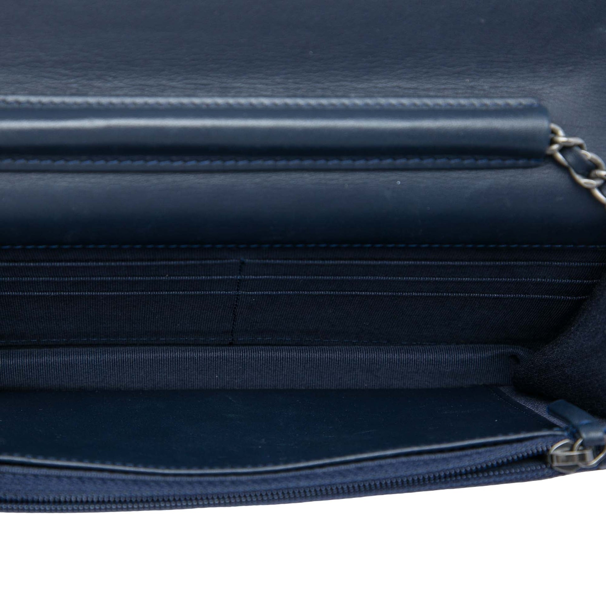 Chanel Printed Denim and Calfskin Gabrielle Wallet On Chain