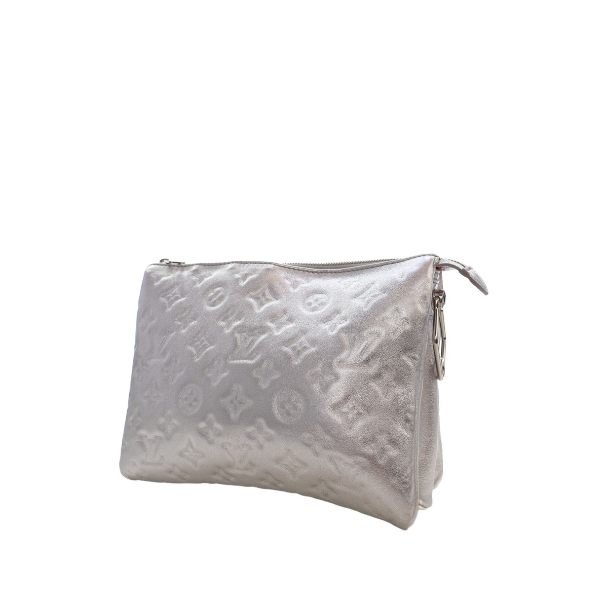 Louis Vuitton Monogram Embossed Puffy Lambskin Coussin PM — Silver
