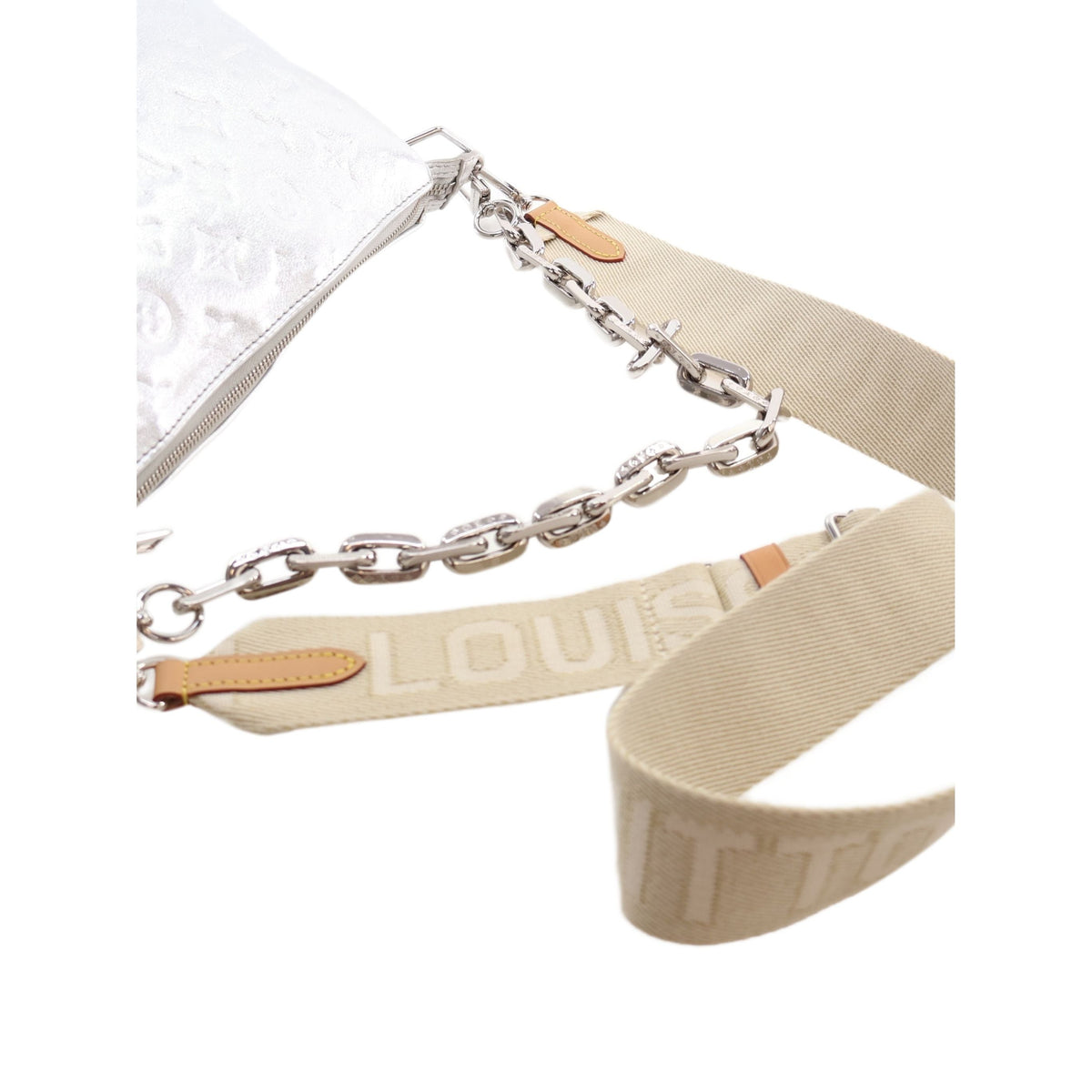 Louis Vuitton Monogram Embossed Puffy Lambskin Coussin PM — Silver