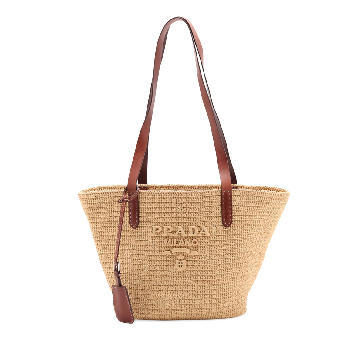 Prada Raffia Tote — Beige