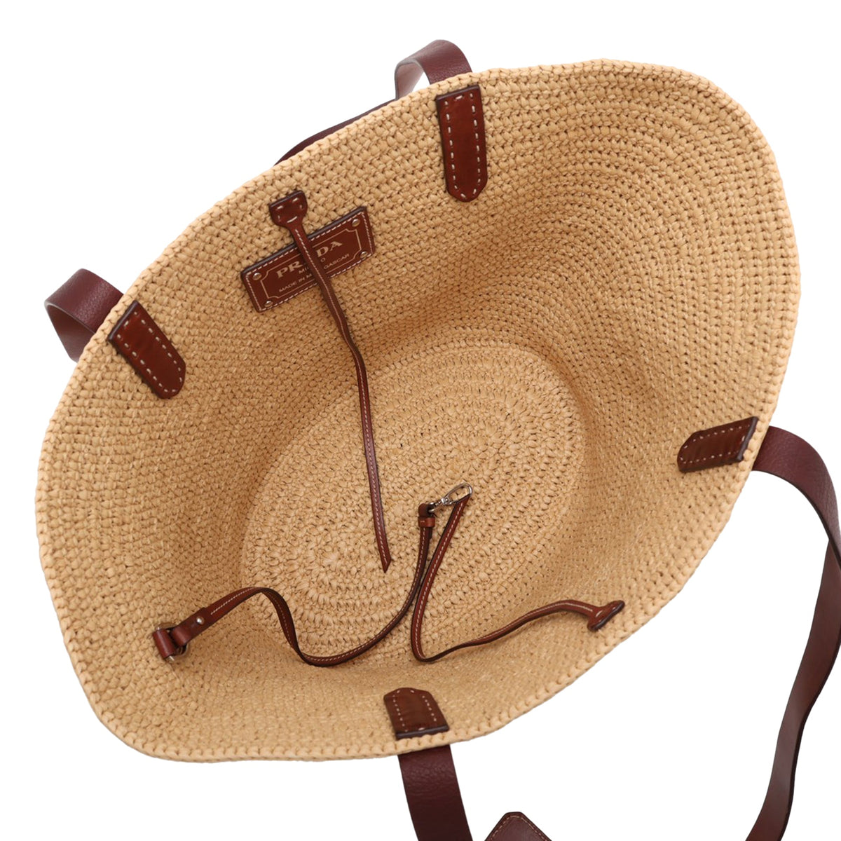 Prada Raffia Tote — Beige