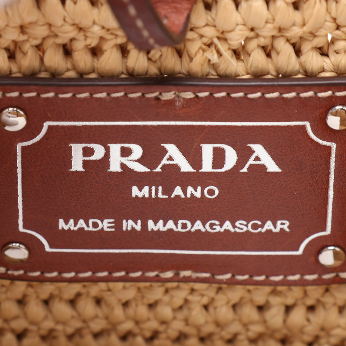 Prada Raffia Tote — Beige