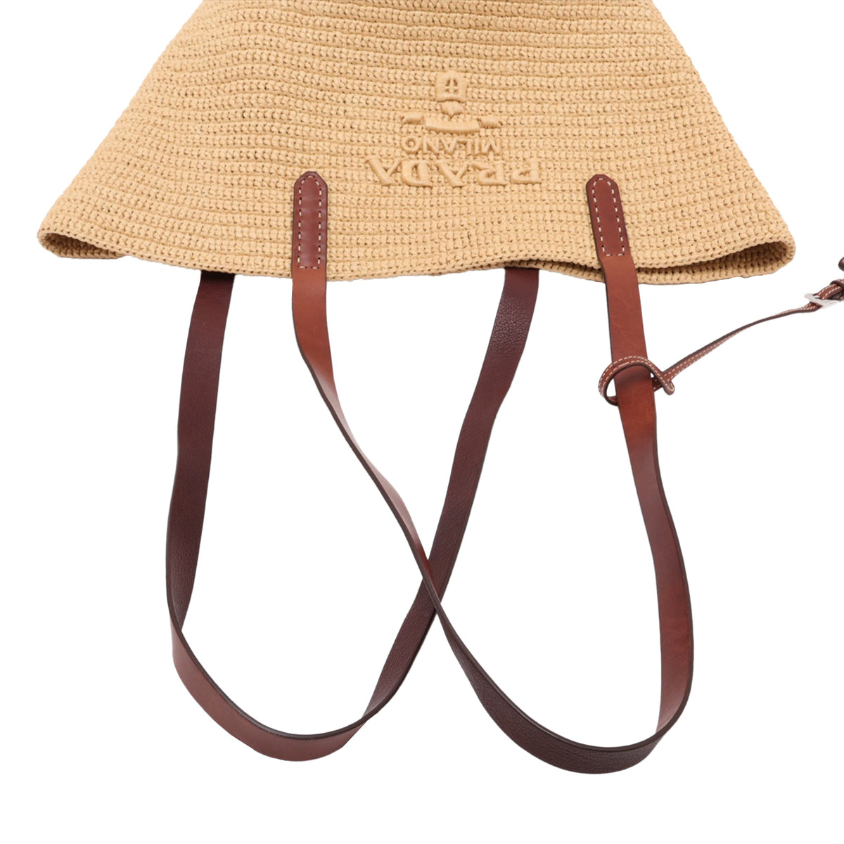 Prada Raffia Tote — Beige