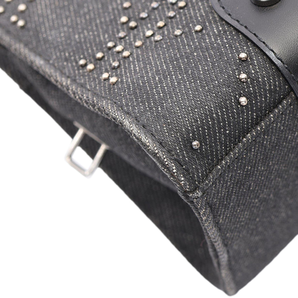 Dior Denim Cannage Studded Lady Dior East West Shopper Bag — Black