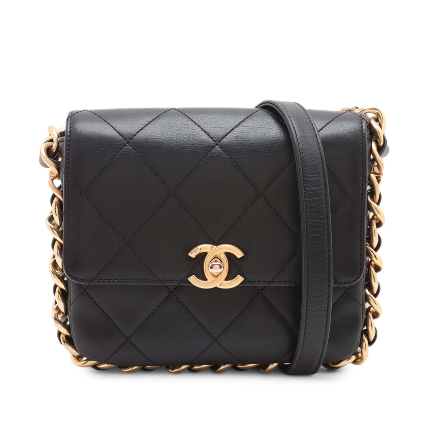 Chanel Small Quilted Calfskin Framing Chain Flap