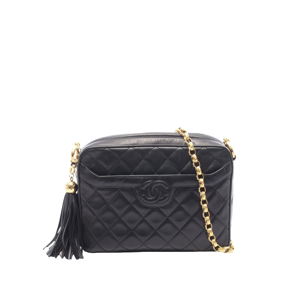 Chanel Medium CC Quilted Lambskin Tassel Camera Bag