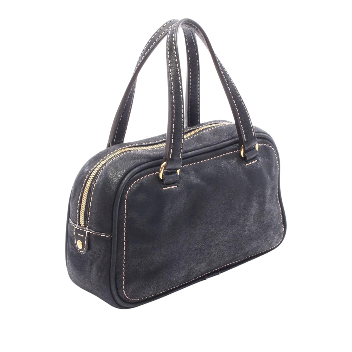 LOEWE Leather Anagram Madrid Fringe Handbag — Black