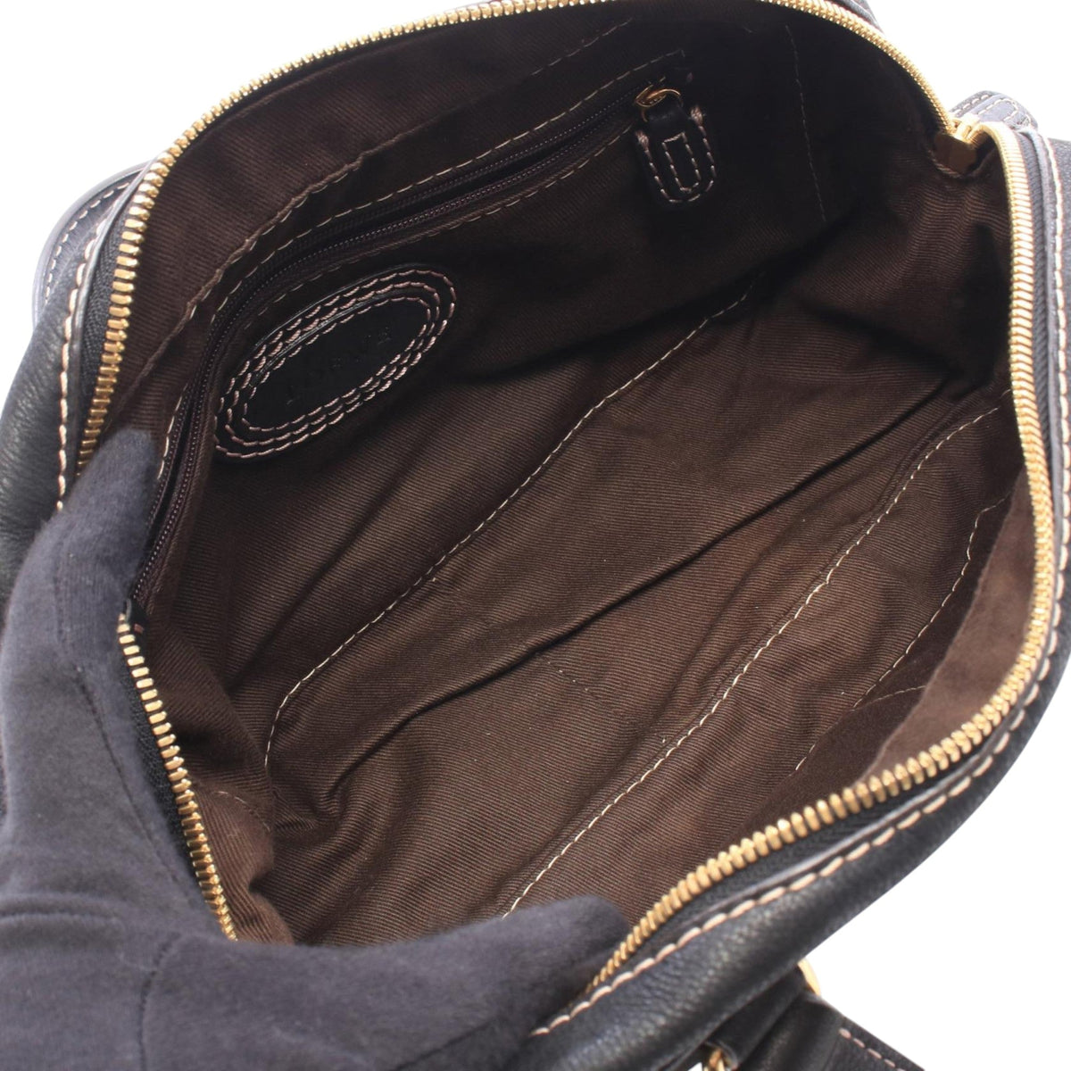 LOEWE Leather Anagram Madrid Fringe Handbag — Black