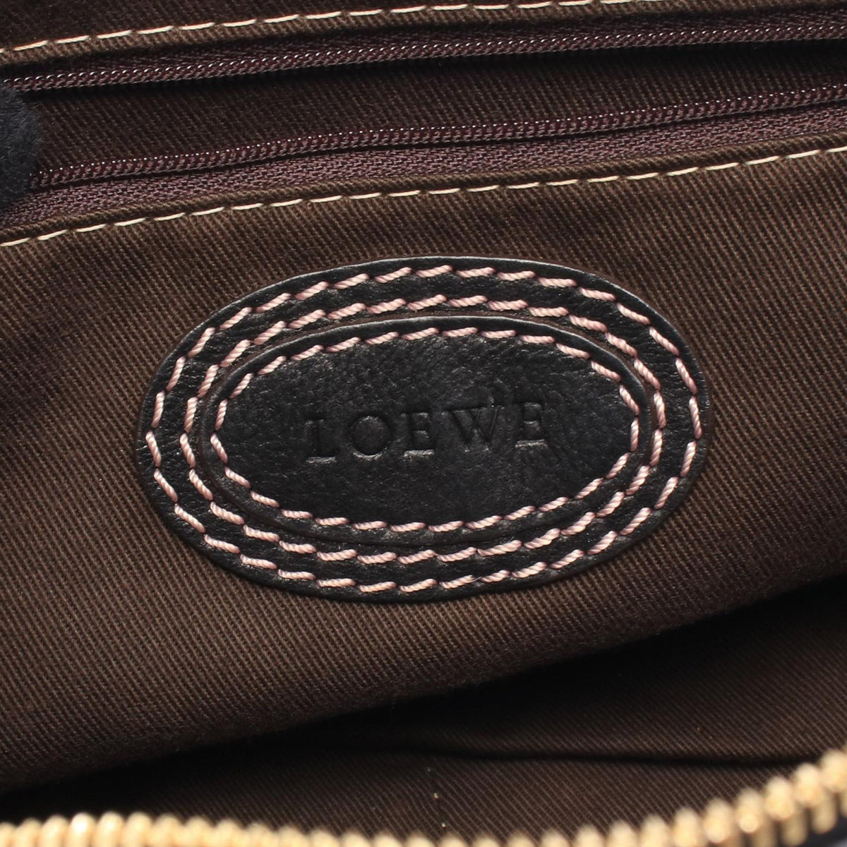 LOEWE Leather Anagram Madrid Fringe Handbag — Black
