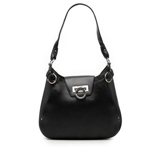 Leather Gancini Shoulder Bag