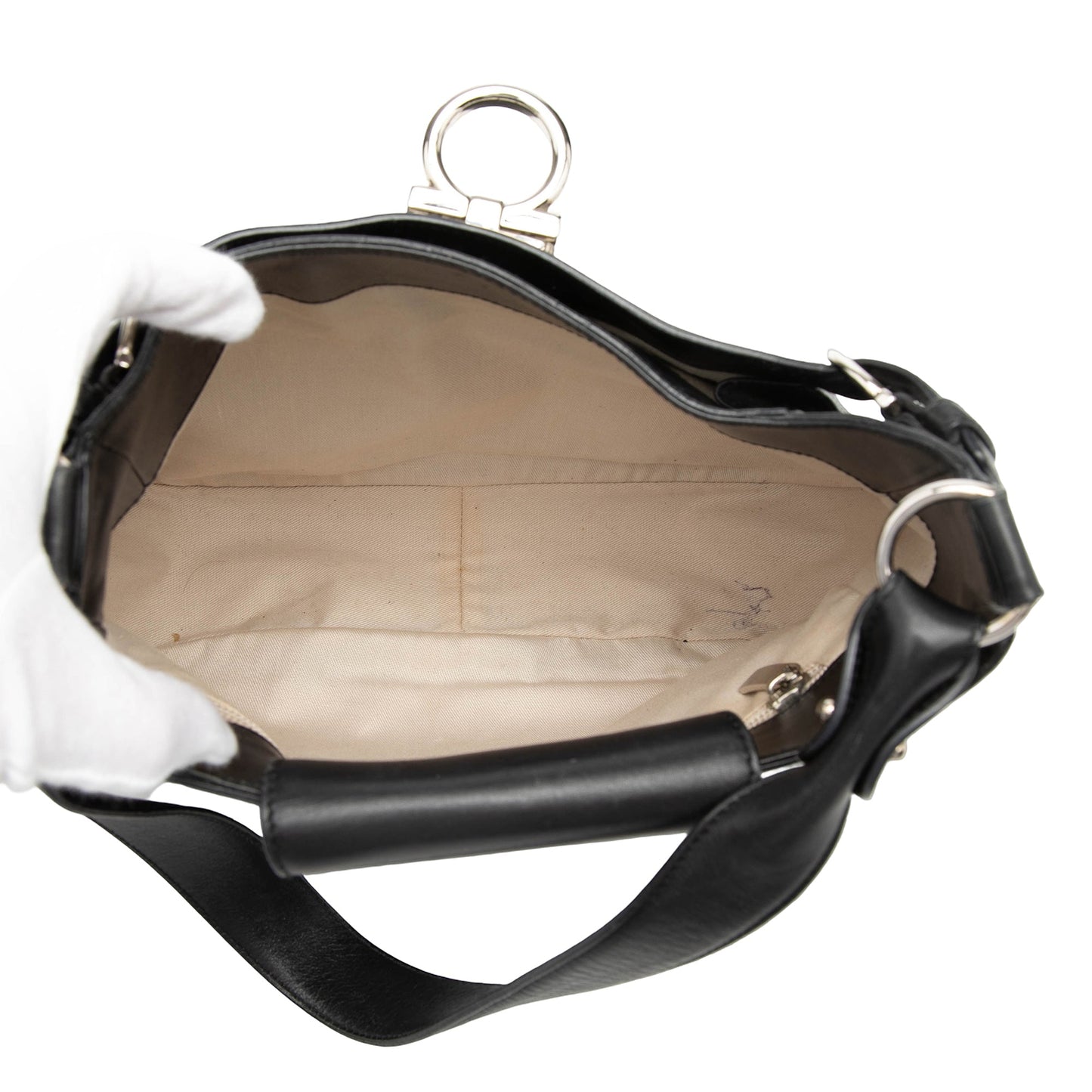 Leather Gancini Shoulder Bag