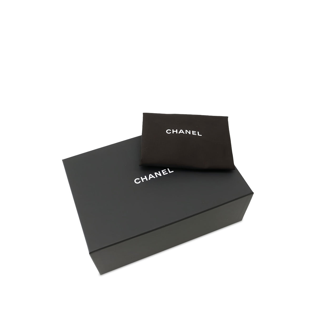 Chanel Small Quilted Caviar Vanity Case With Chain — Black