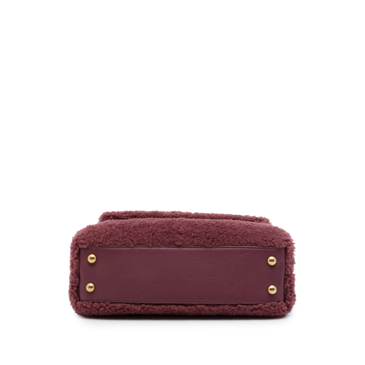 Chanel Small Shearling Coco Top Handle Bag — Red