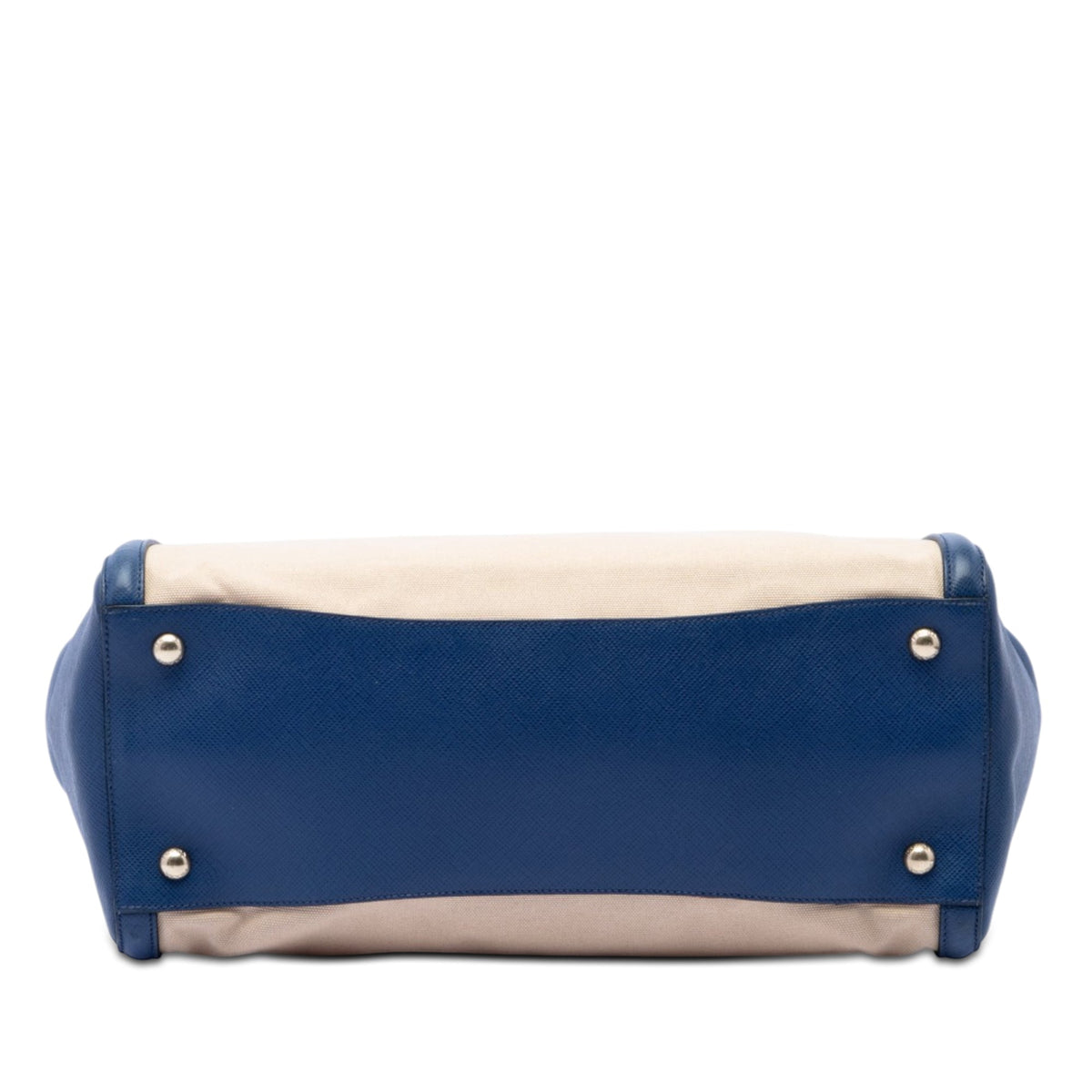 Prada Saffiano Cuir Trimmed Canapa Satchel