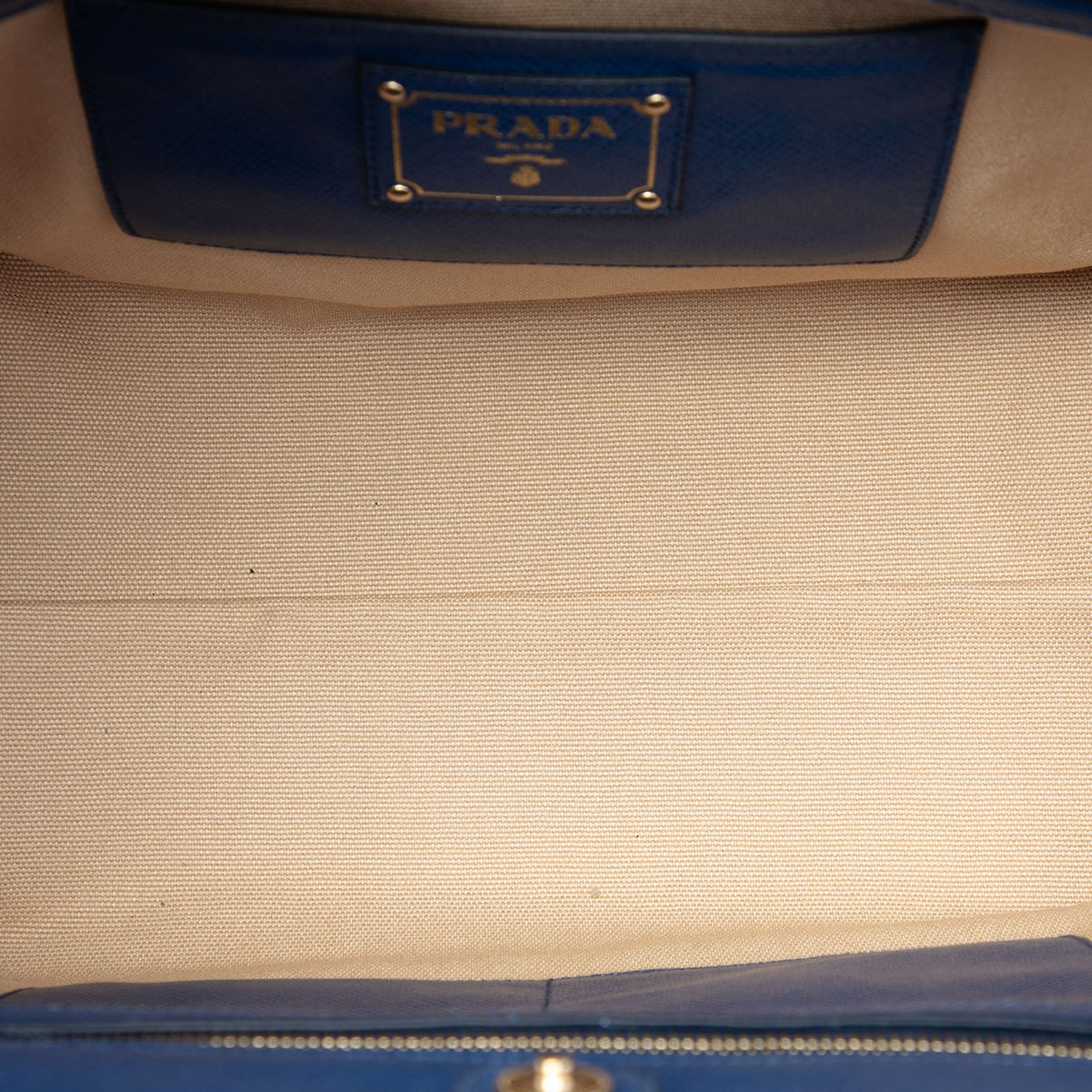 Prada Saffiano Cuir Trimmed Canapa Satchel
