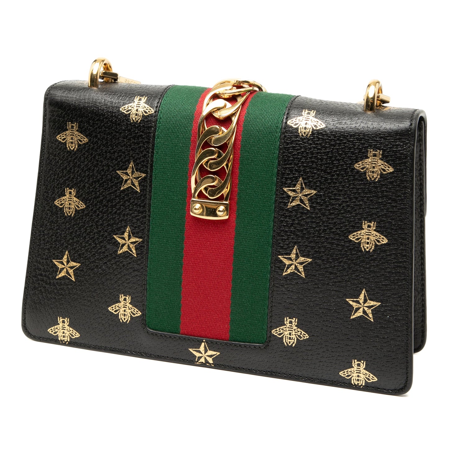 Gucci Small Leather Bee Star Sylvie Satchel