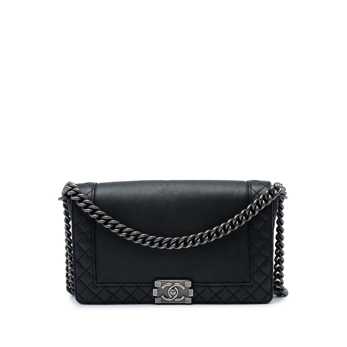 Chanel Medium Lambskin Boy Reverso Flap — Black