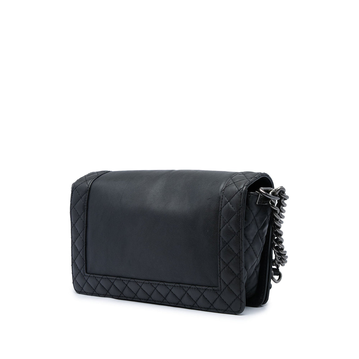Chanel Medium Lambskin Boy Reverso Flap — Black