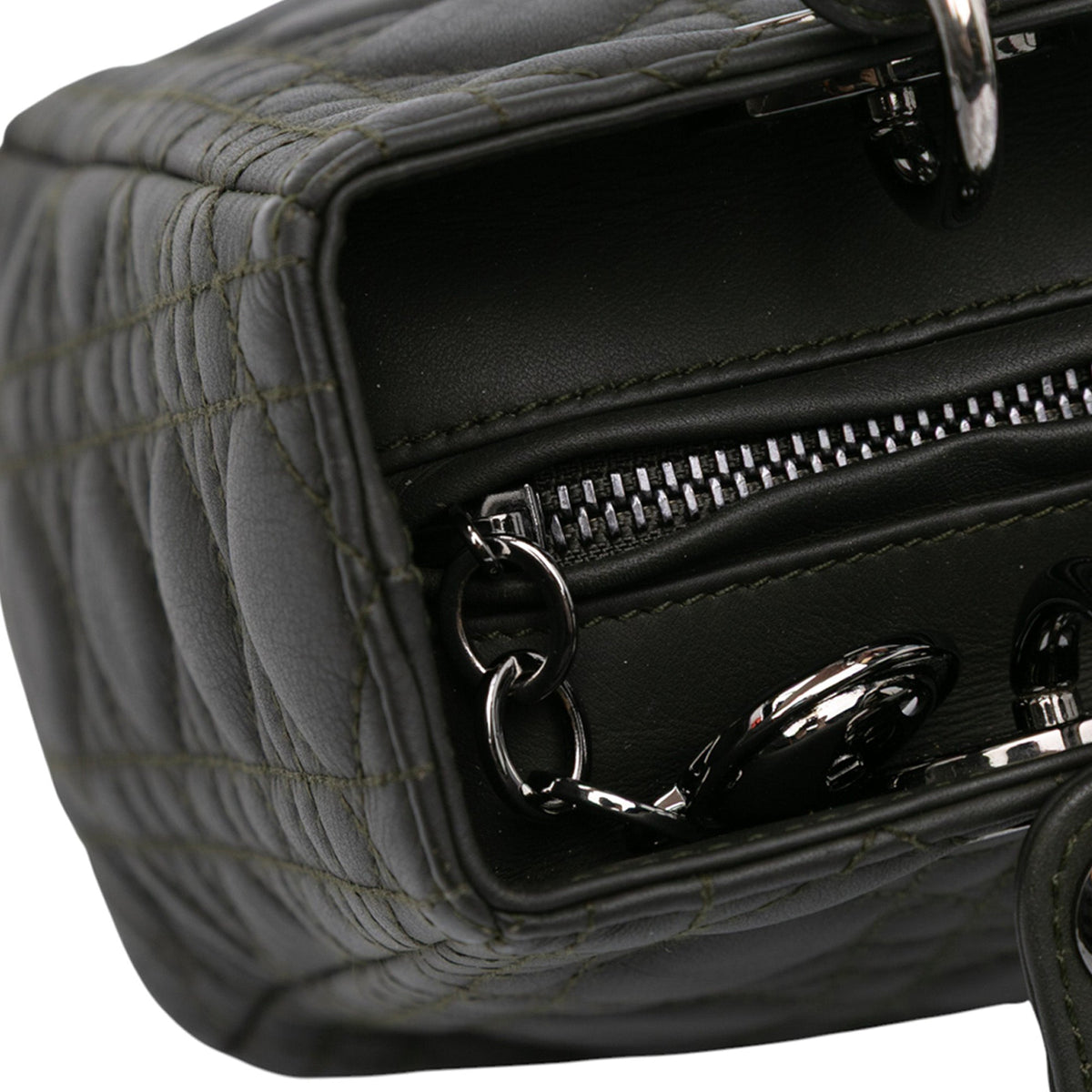 Dior Medium Lambskin Cannage Lady Dior — Brown