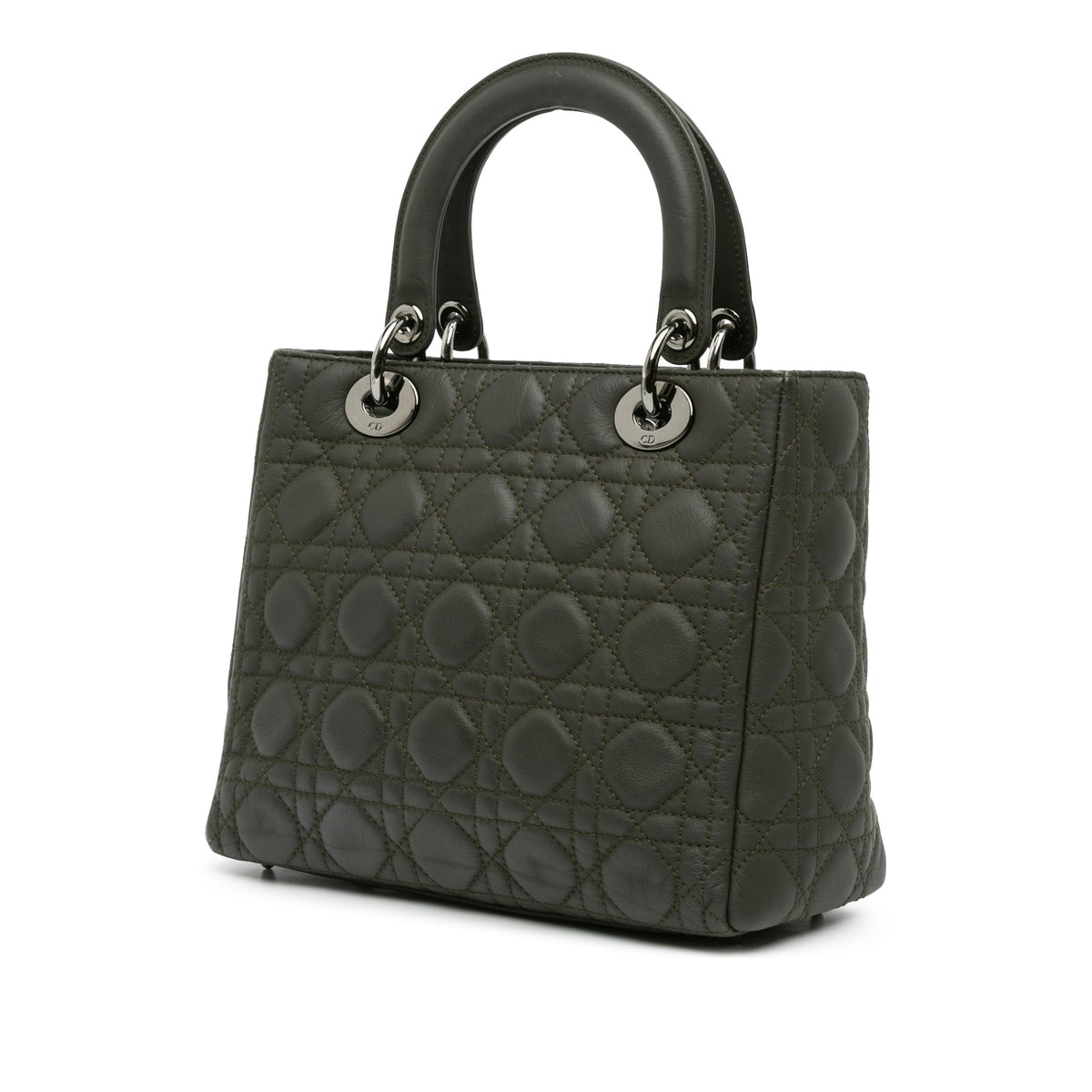 Dior Medium Lambskin Cannage Lady Dior — Brown