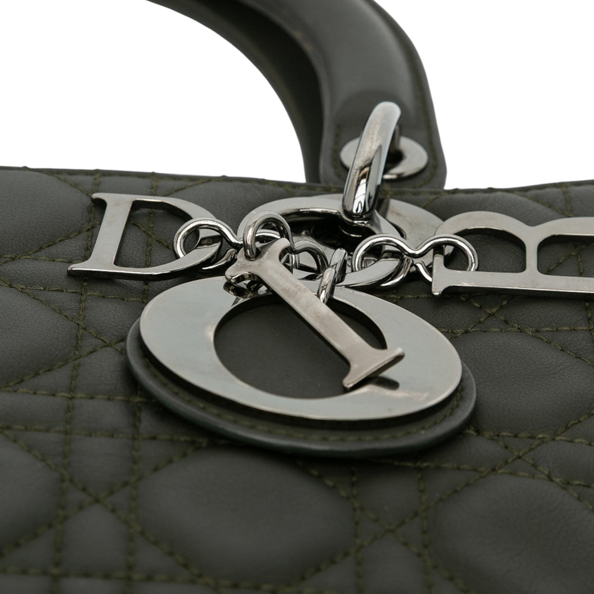 Dior Medium Lambskin Cannage Lady Dior — Brown