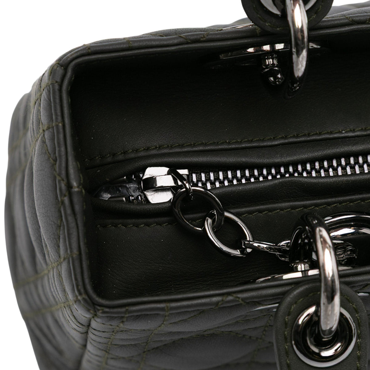 Dior Medium Lambskin Cannage Lady Dior — Brown