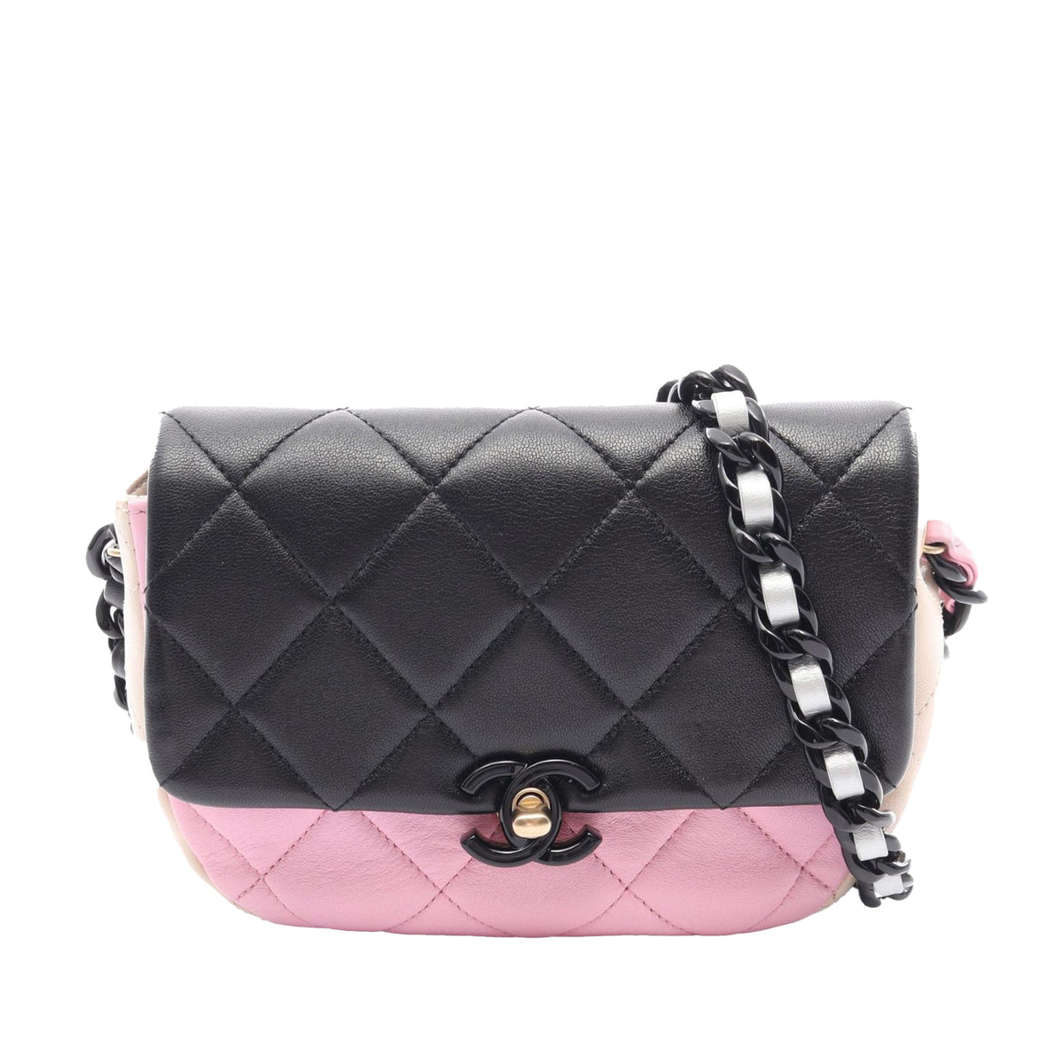 Chanel Mini Multicolor Quilted Lambskin Lacquered Chain Flap