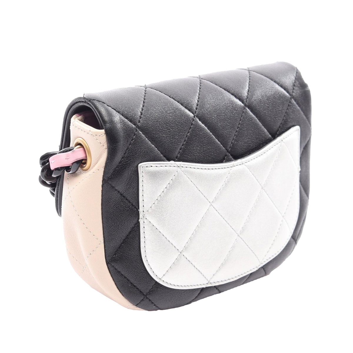 Chanel Mini Multicolor Quilted Lambskin Lacquered Chain Flap