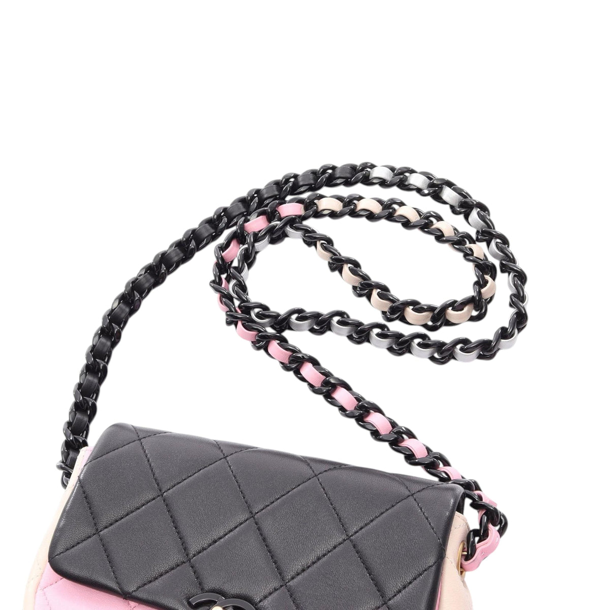 Chanel Mini Multicolor Quilted Lambskin Lacquered Chain Flap