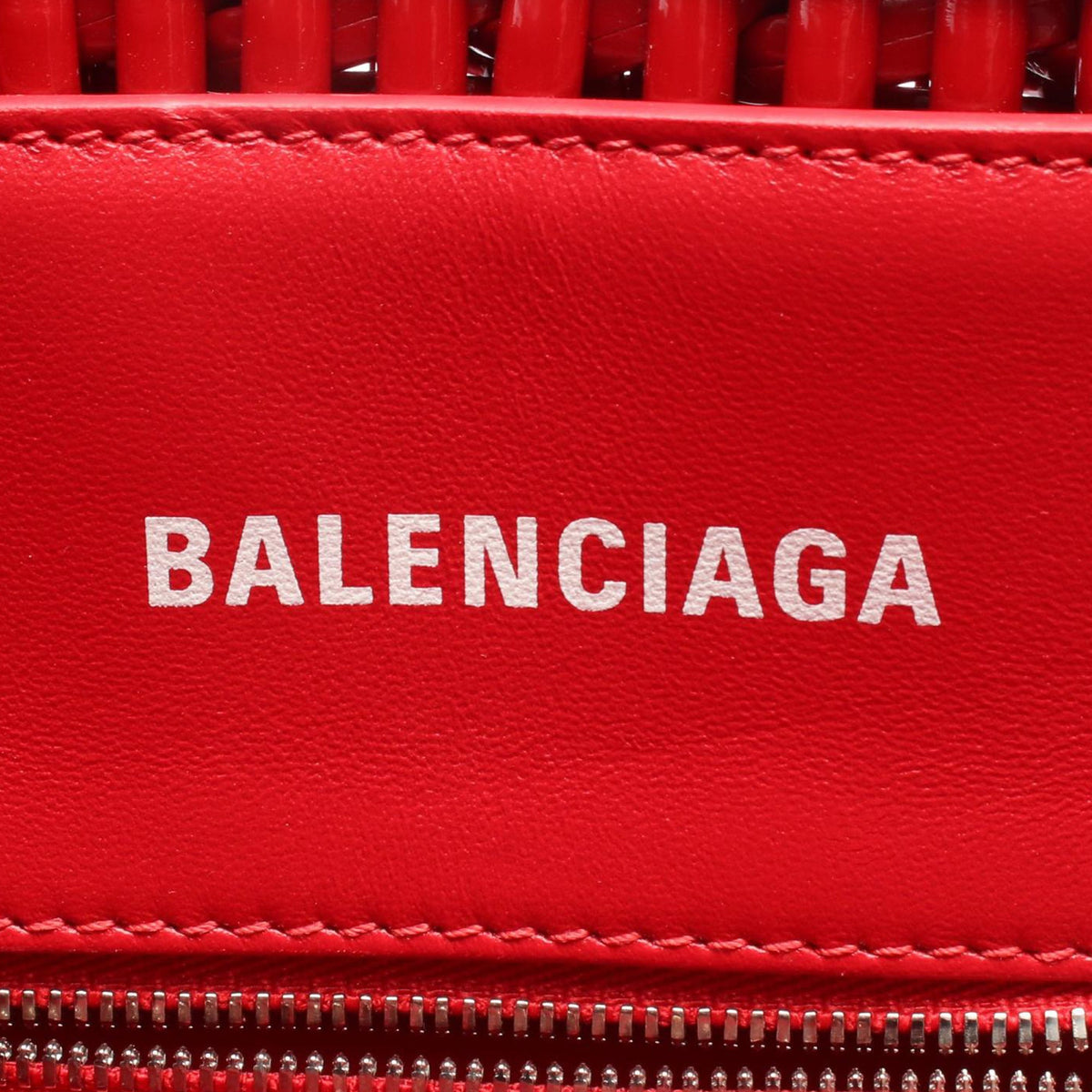 Balenciaga Faux Leather Bistro Panier XS — Red