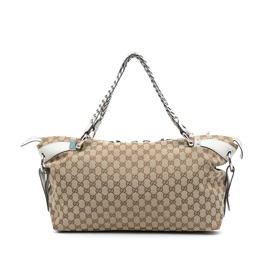 Gucci Medium GG Canvas Bamboo Bar Tote