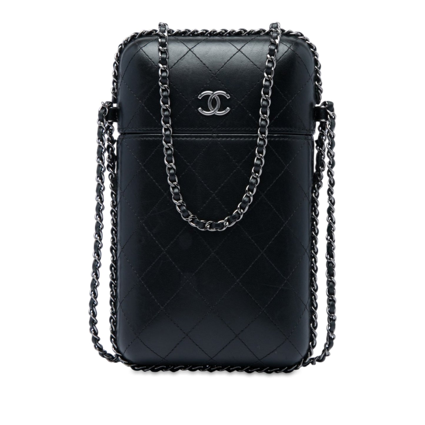 Chanel CC Quilted Lambskin Chain Around Phone Holder