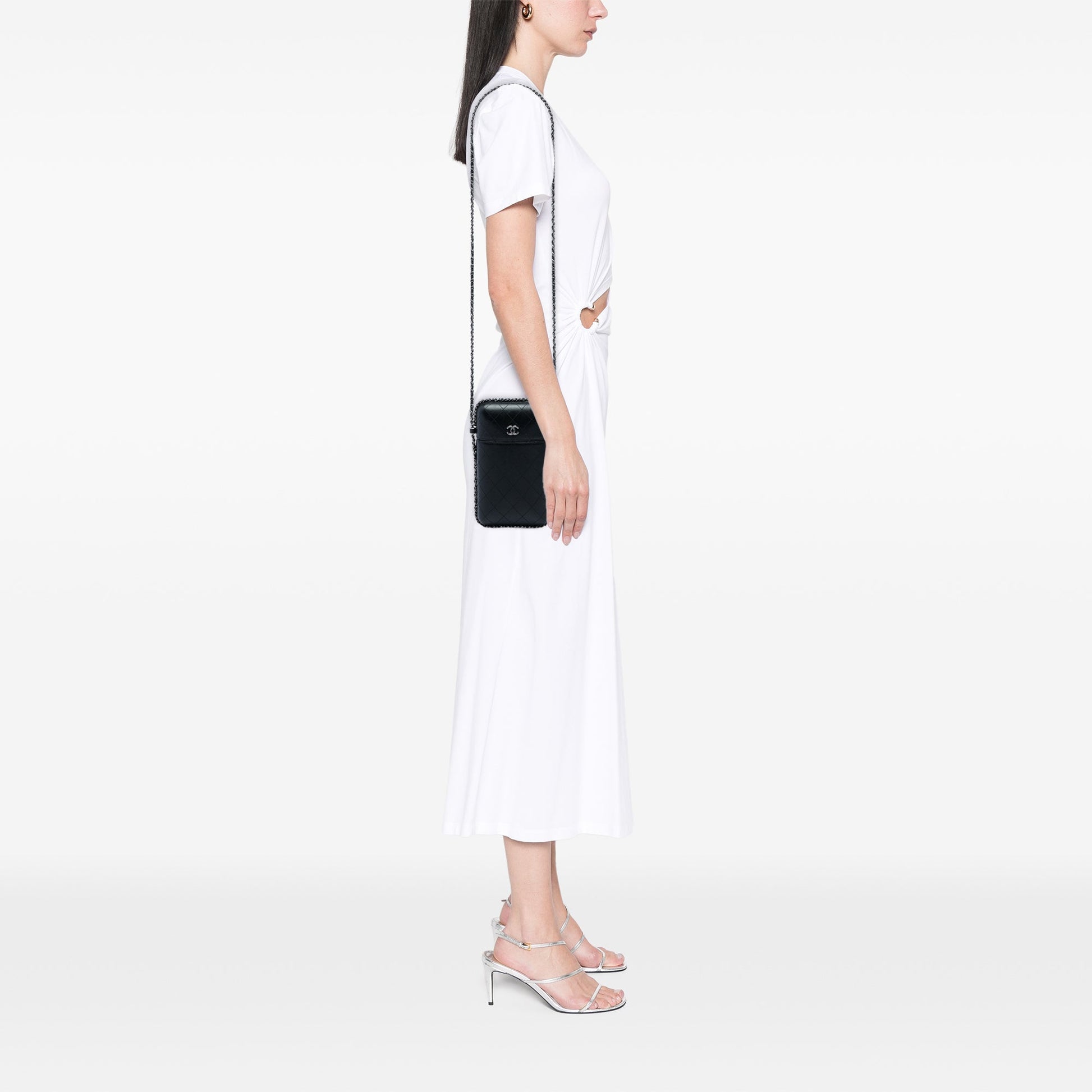 Chanel CC Quilted Lambskin Chain Around Phone Holder