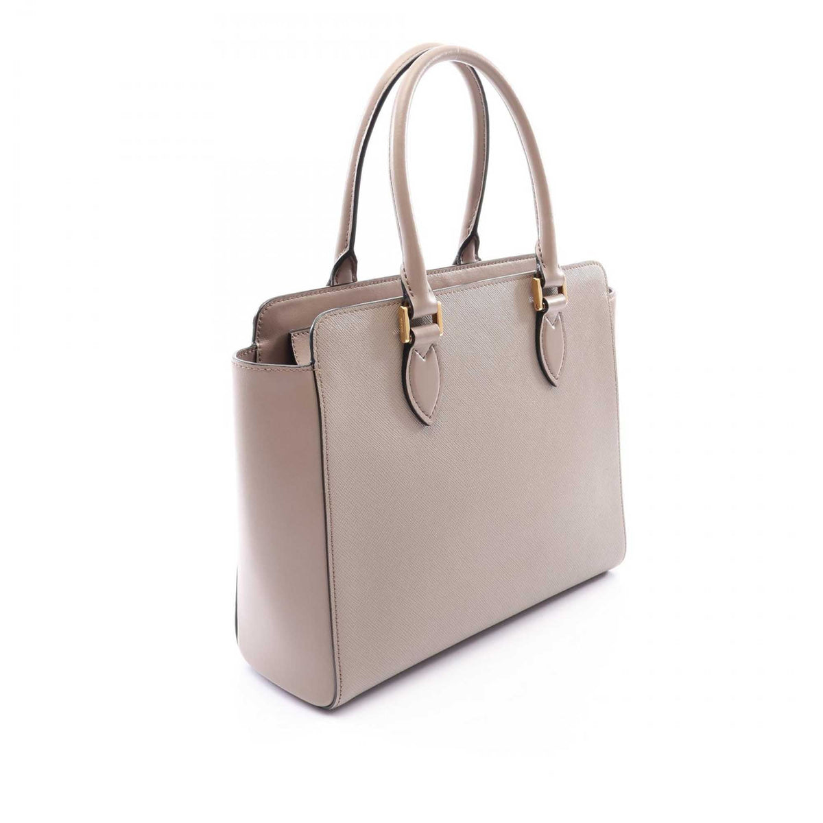 Prada Small City Calf Trimmed Saffiano Top Handle Bag