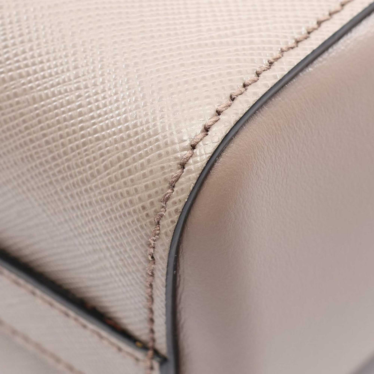 Prada Small City Calf Trimmed Saffiano Top Handle Bag