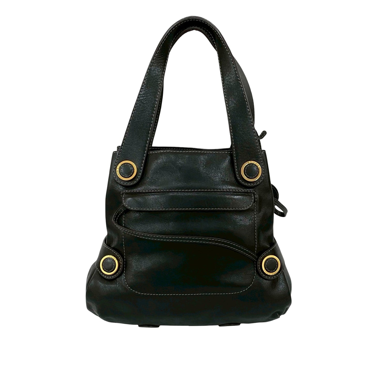 LOEWE Leather Anagram Drawstring Shoulder Bag