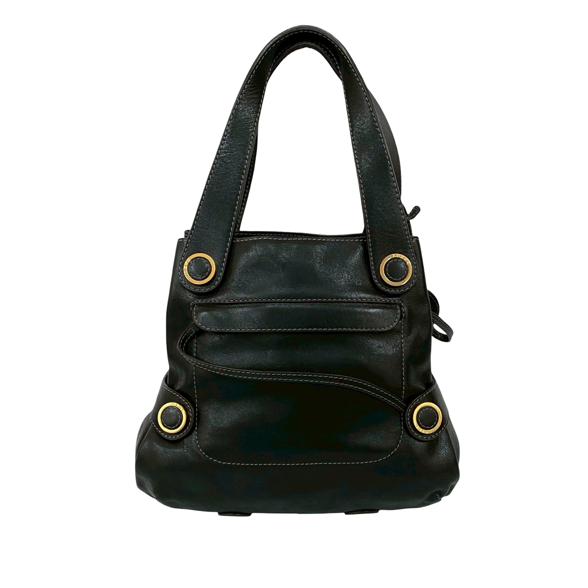 LOEWE Leather Anagram Drawstring Shoulder Bag