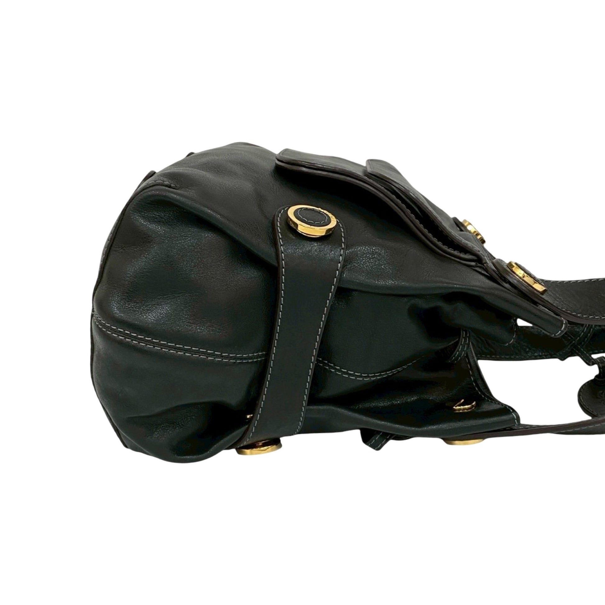LOEWE Leather Anagram Drawstring Shoulder Bag