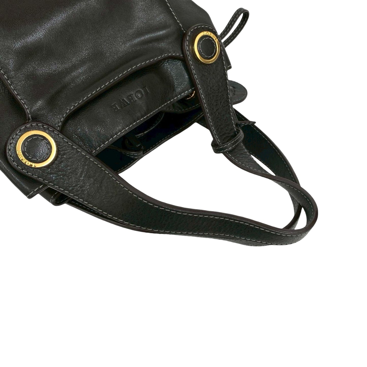 LOEWE Leather Anagram Drawstring Shoulder Bag