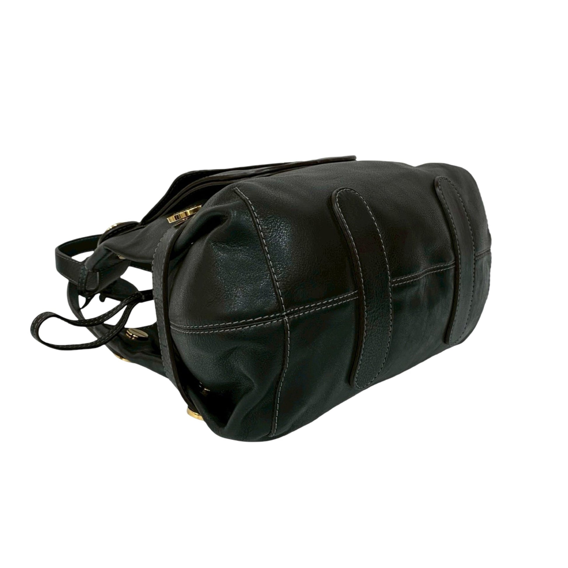 LOEWE Leather Anagram Drawstring Shoulder Bag